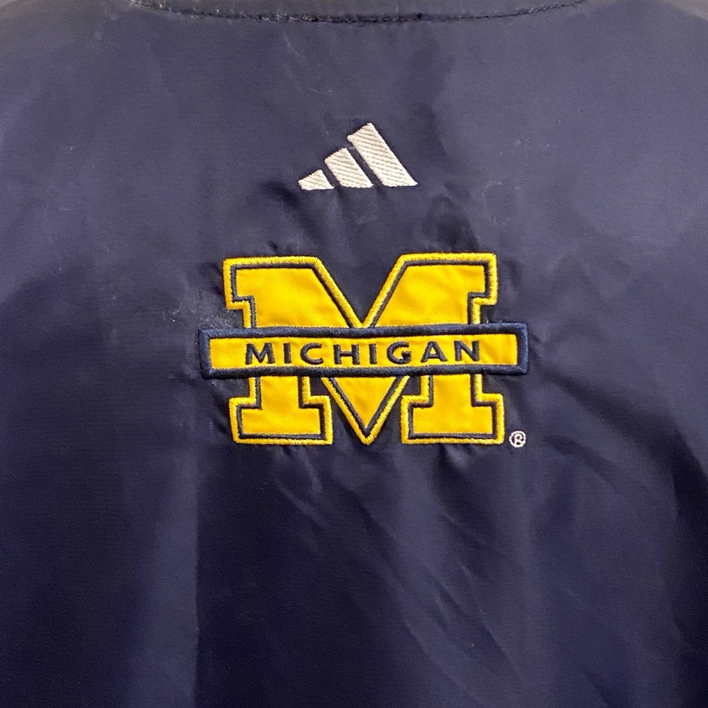 Adidas Men’s Michigan Wolverine Vintage Blue Yellow SZ 14/16 College Y2K Jacket - Picture 10 of 14